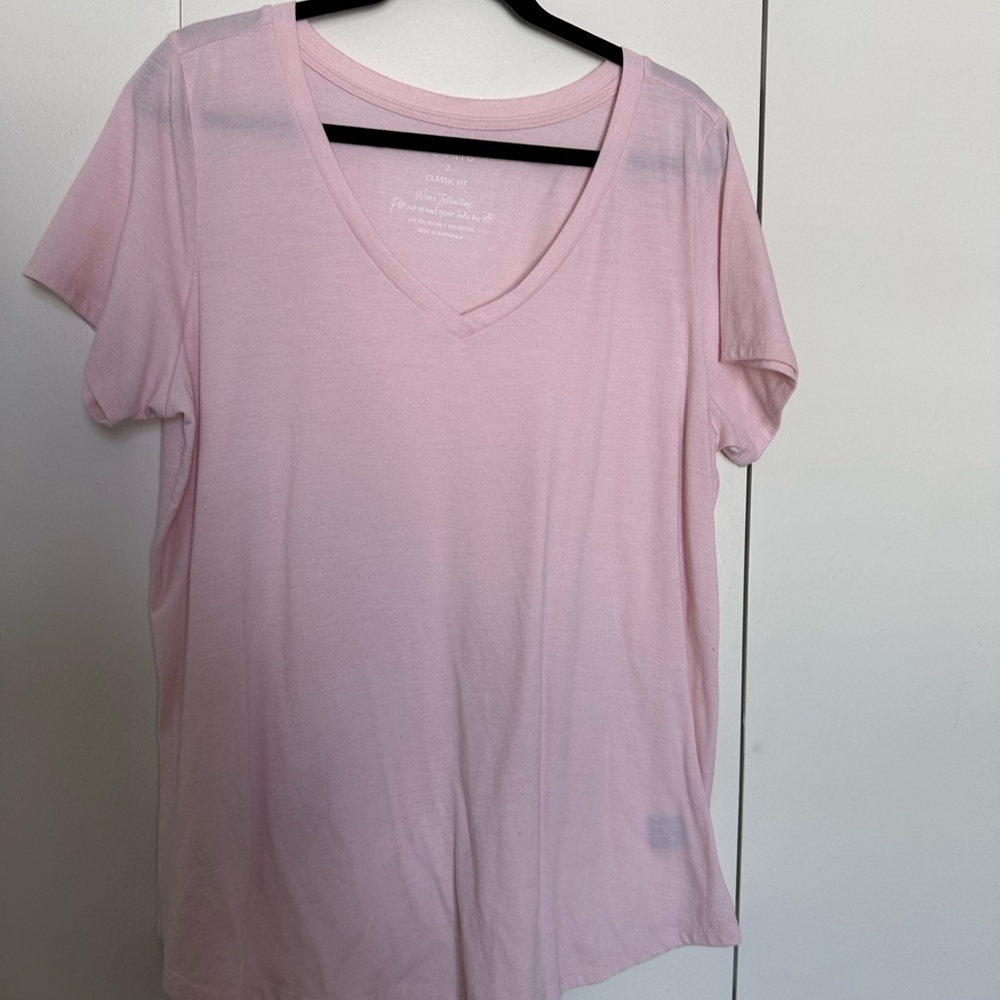 Torrid Light Pink V-Neck Short Sleeve Tee